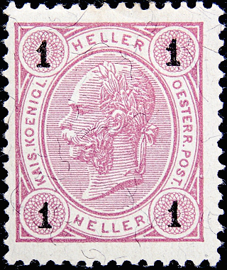 Австрия 1899 год . Император Франц Иосиф 1 h . Каталог 1,0 фунт.